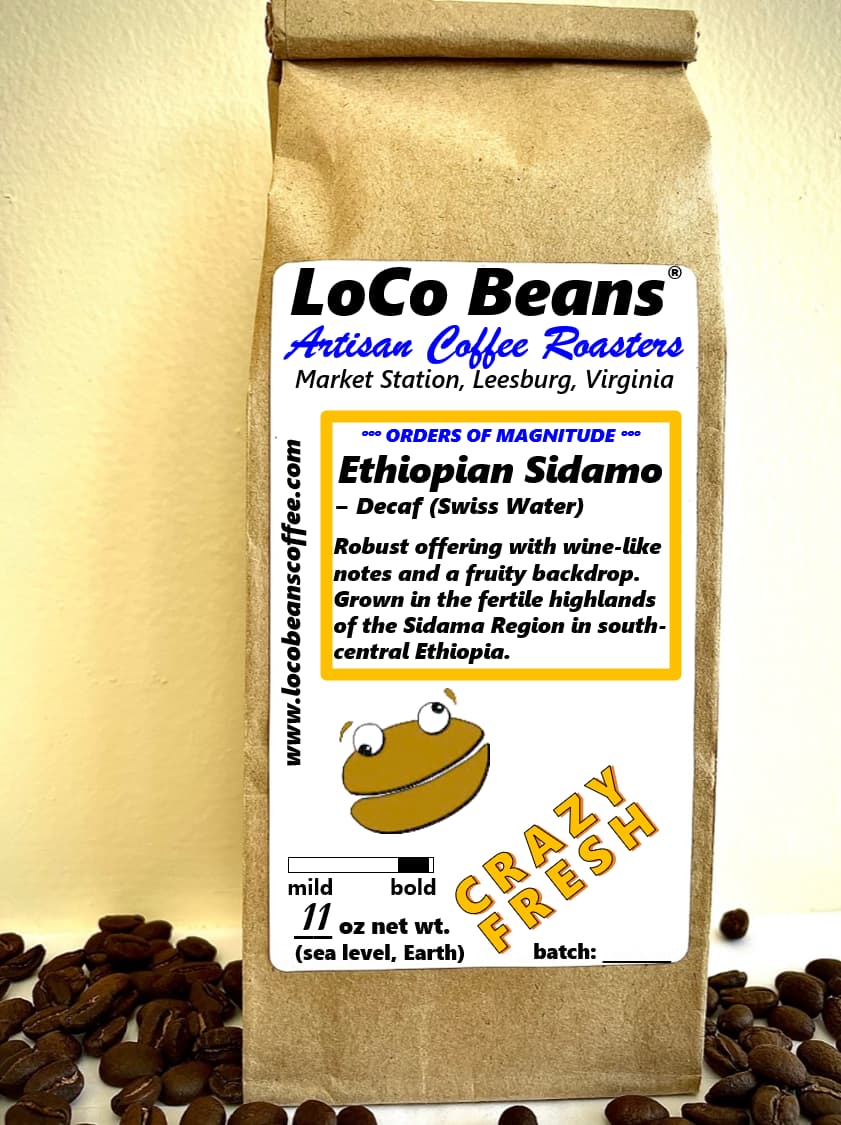 Ethiopian Sidamo Decaf (Swiss Water), 11oz